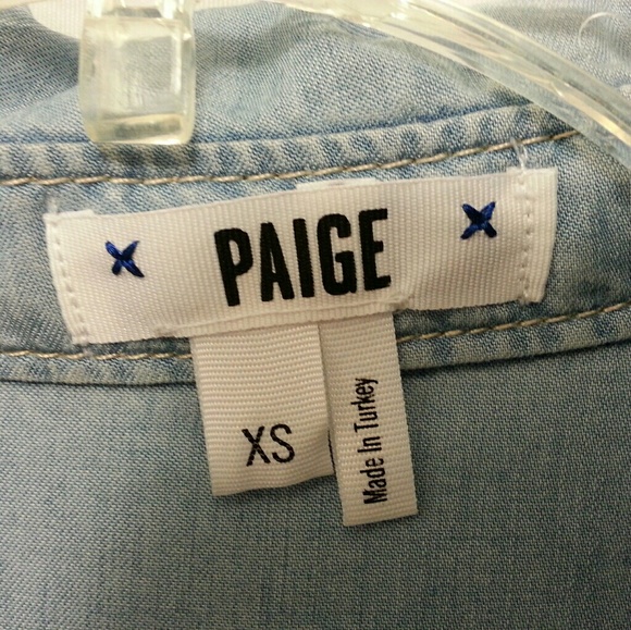 PAIGE | Billie Lace Up Chambray popover sz XS - Picture 6 of 8